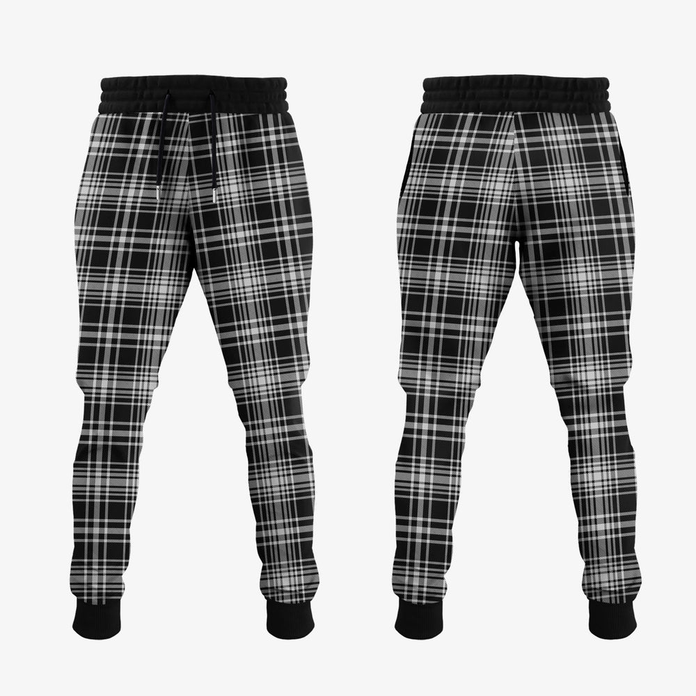 Clan MacLean Black And White Tartan Crest Jogger Sweatpants JW23 Tartan Today