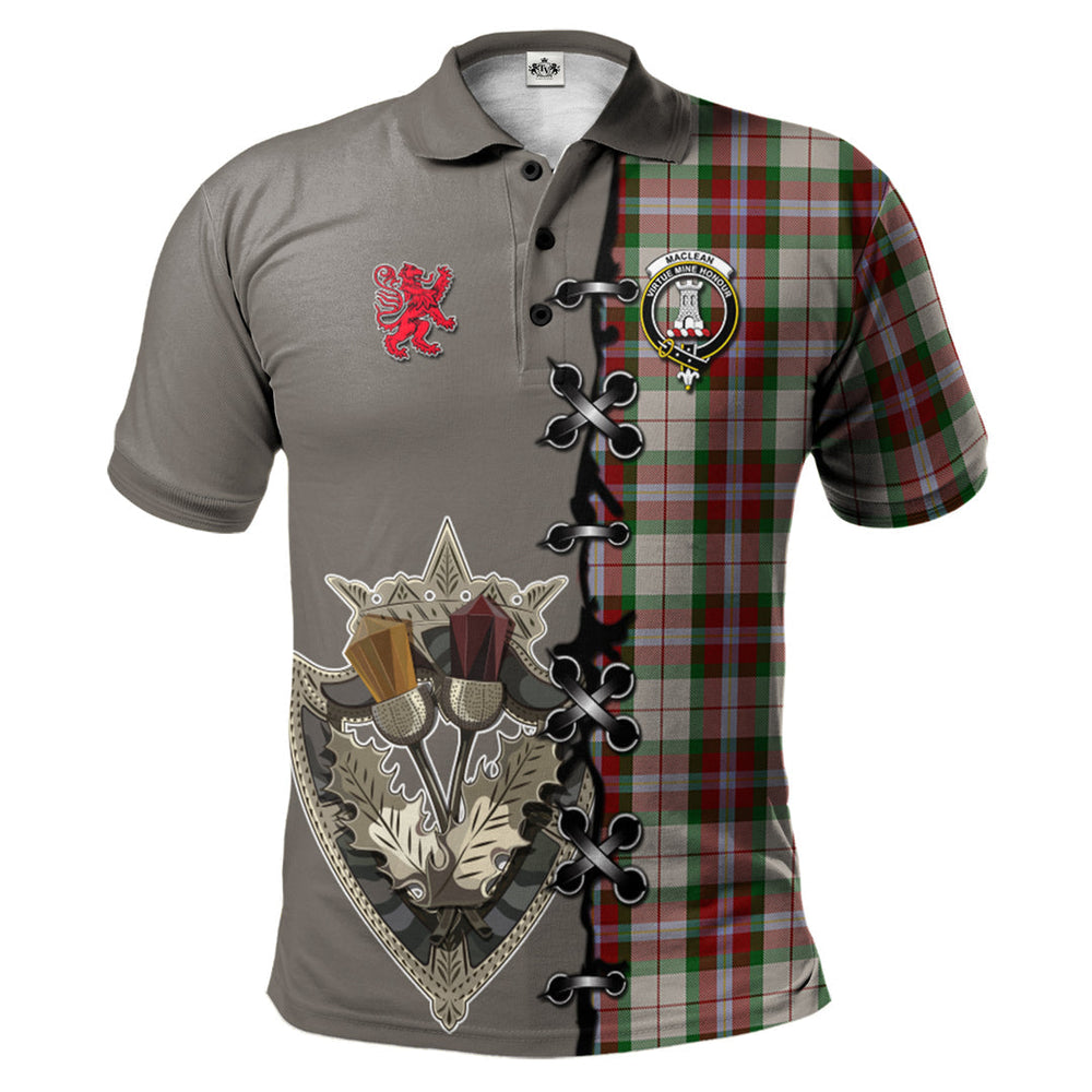Clan MacLean Dress Tartan Polo Shirt - Lion Rampant And Celtic Thistle Style XP66 MacLean Dress Tartan Tartan Polo