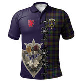 Clan MacLellan Tartan Polo Shirt - Lion Rampant And Celtic Thistle Style IK67 MacLellan Tartan Tartan Polo