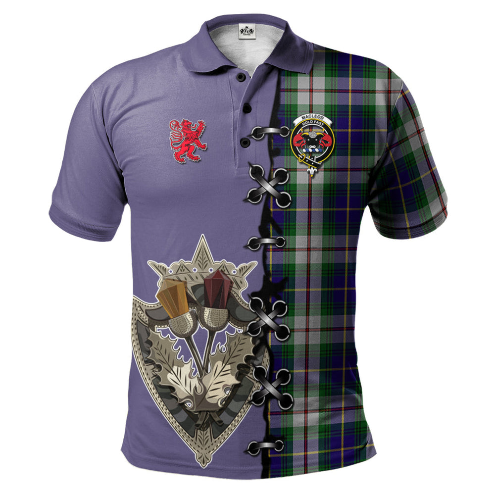 Clan MacLeod Of Californian Tartan Polo Shirt - Lion Rampant And Celtic Thistle Style HI81 MacLeod Of Californian Tartan Tartan Polo