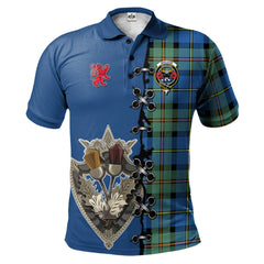 Clan MacLeod of Harris Ancient Tartan Polo Shirt - Lion Rampant And Celtic Thistle Style YD82 MacLeod of Harris Ancient Tartan Tartan Polo