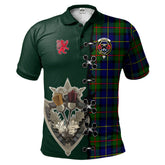 Clan MacLeod of Harris Modern Tartan Polo Shirt - Lion Rampant And Celtic Thistle Style RG92 MacLeod of Harris Modern Tartan Tartan Polo