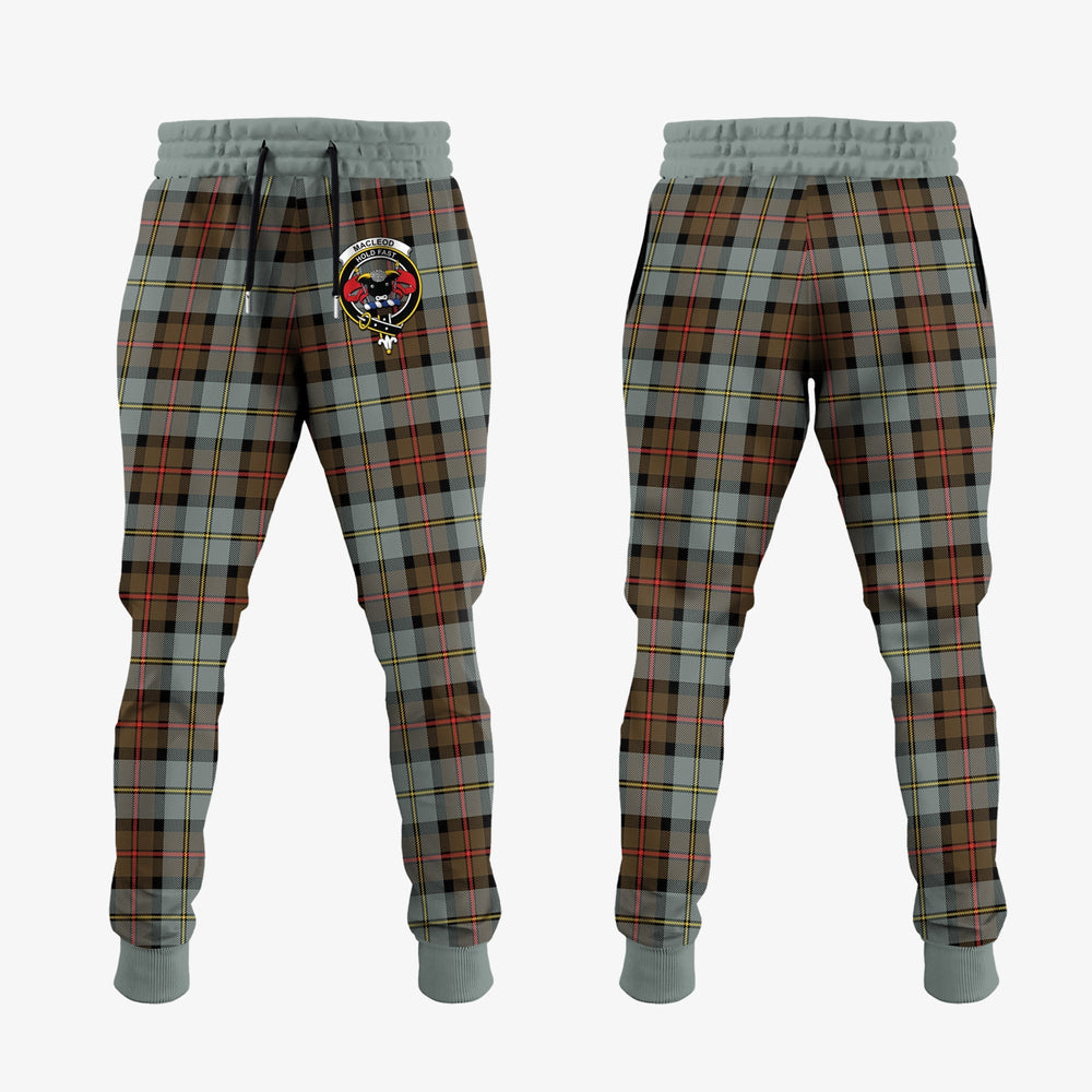 Clan MacLeod Of Harris Weathered Tartan Crest Jogger Sweatpants ES25 Tartan Today