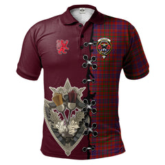 Clan MacLeod Red Tartan Polo Shirt - Lion Rampant And Celtic Thistle Style VB17 MacLeod Red Tartan Tartan Polo