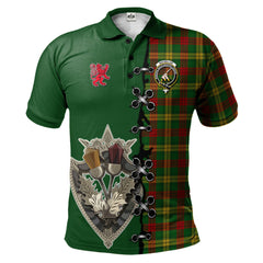 Clan MacMillan Society of Glasgow Tartan Polo Shirt - Lion Rampant And Celtic Thistle Style WS56 MacMillan Society of Glasgow Tartan Tartan Polo