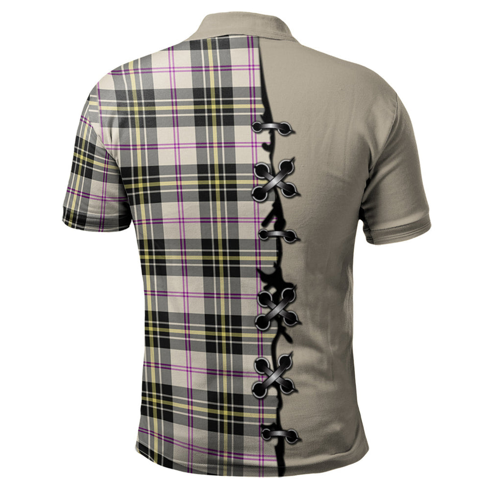 Clan MacPherson Dress Ancient Tartan Polo Shirt - Lion Rampant And Celtic Thistle Style PS93 MacPherson Dress Ancient Tartan Tartan Polo