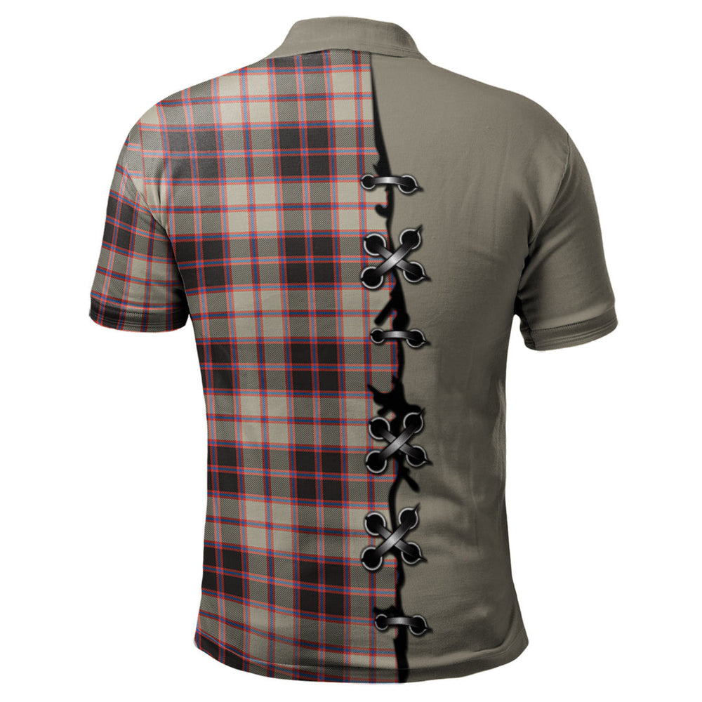 Clan MacPherson Hunting Ancient Tartan Polo Shirt - Lion Rampant And Celtic Thistle Style XI40 MacPherson Hunting Ancient Tartan Tartan Polo