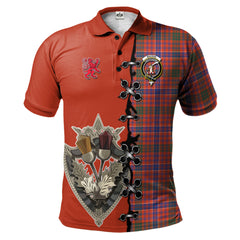 Clan MacRae Ancient Tartan Polo Shirt - Lion Rampant And Celtic Thistle Style KC34 MacRae Ancient Tartan Tartan Polo