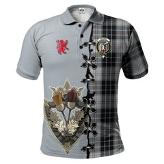 Clan MacRae Dress Tartan Polo Shirt - Lion Rampant And Celtic Thistle Style VK33 MacRae Dress Tartan Tartan Polo