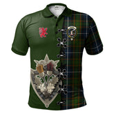 Clan MacRae Hunting Tartan Polo Shirt - Lion Rampant And Celtic Thistle Style HH33 MacRae Hunting Tartan Tartan Polo