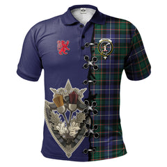 Clan MacRae Hunting Modern Tartan Polo Shirt - Lion Rampant And Celtic Thistle Style MY47 MacRae Hunting Modern Tartan Tartan Polo