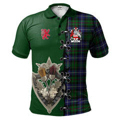 Clan MacRow Hunting Tartan Polo Shirt - Lion Rampant And Celtic Thistle Style WC60 MacRow Hunting Tartan Tartan Polo