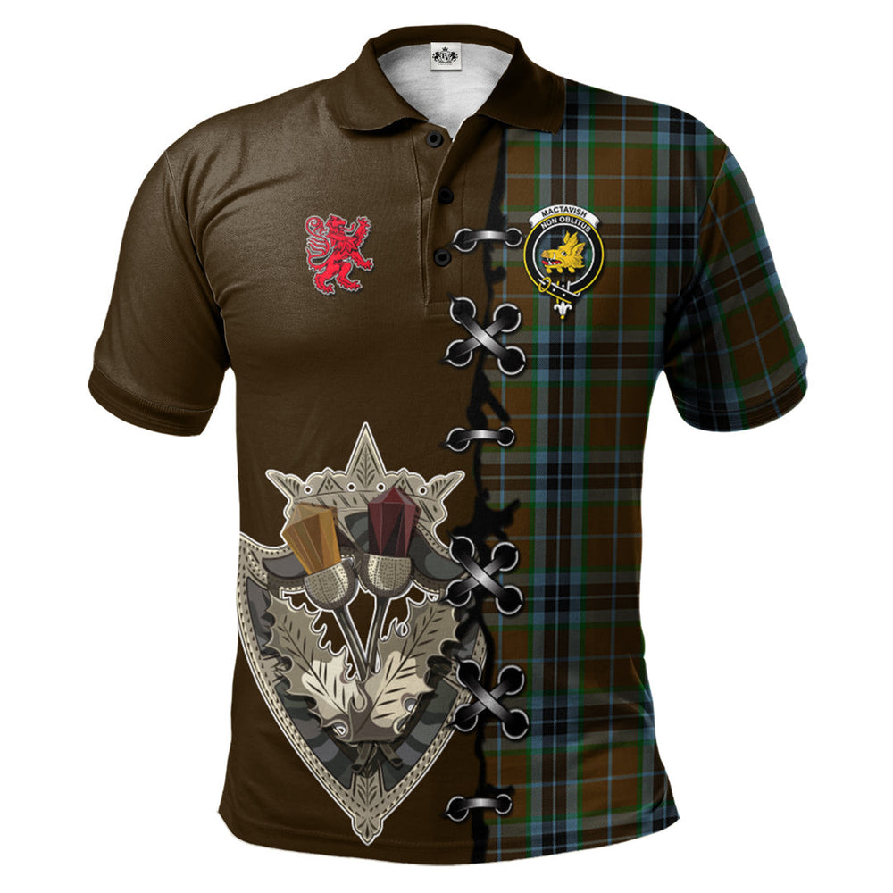 Clan MacTavish Hunting Tartan Polo Shirt - Lion Rampant And Celtic Thistle Style KH10 MacTavish Hunting Tartan Tartan Polo