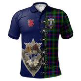 Clan Malcolm Tartan Polo Shirt - Lion Rampant And Celtic Thistle Style DJ22 Malcolm Tartan Tartan Polo