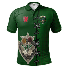 Clan Mar Tribe Tartan Polo Shirt - Lion Rampant And Celtic Thistle Style MG93 Mar Tribe Tartan Tartan Polo