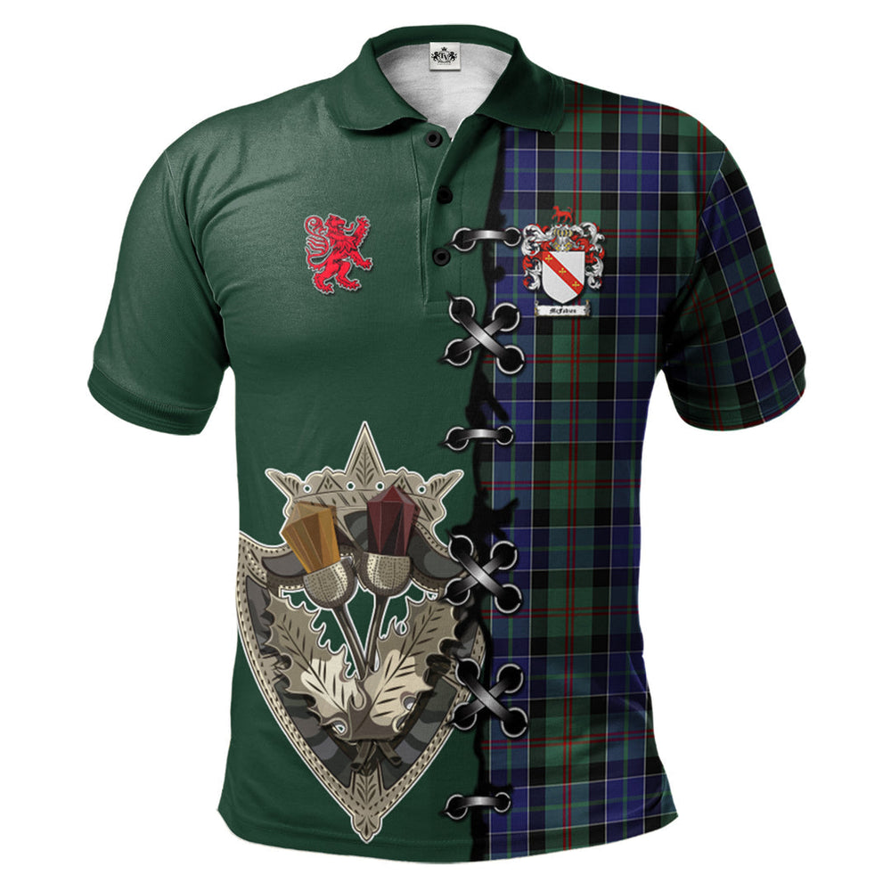 Clan McFadzen 02 Tartan Polo Shirt - Lion Rampant And Celtic Thistle Style FE56 McFadzen 02 Tartan Tartan Polo