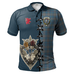 Clan McKerrell of Hillhouse Dress Tartan Polo Shirt - Lion Rampant And Celtic Thistle Style BL16 McKerrell of Hillhouse Dress Tartan Tartan Polo