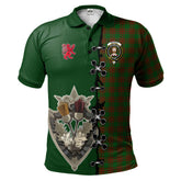 Clan Menzies Tartan Polo Shirt - Lion Rampant And Celtic Thistle Style FA44 Menzies Tartan Tartan Polo