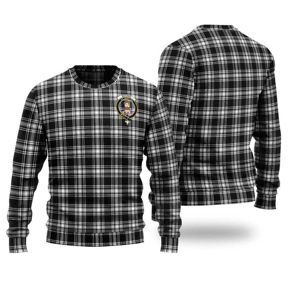 Clan Menzies Black And White Tartan Christmas Ugly Sweater FC78 Menzies Black And White Tartan Tartan Sweater