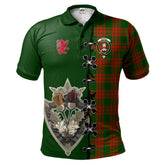 Clan Menzies Green Modern Tartan Polo Shirt - Lion Rampant And Celtic Thistle Style AR24 Menzies Green Modern Tartan Tartan Polo