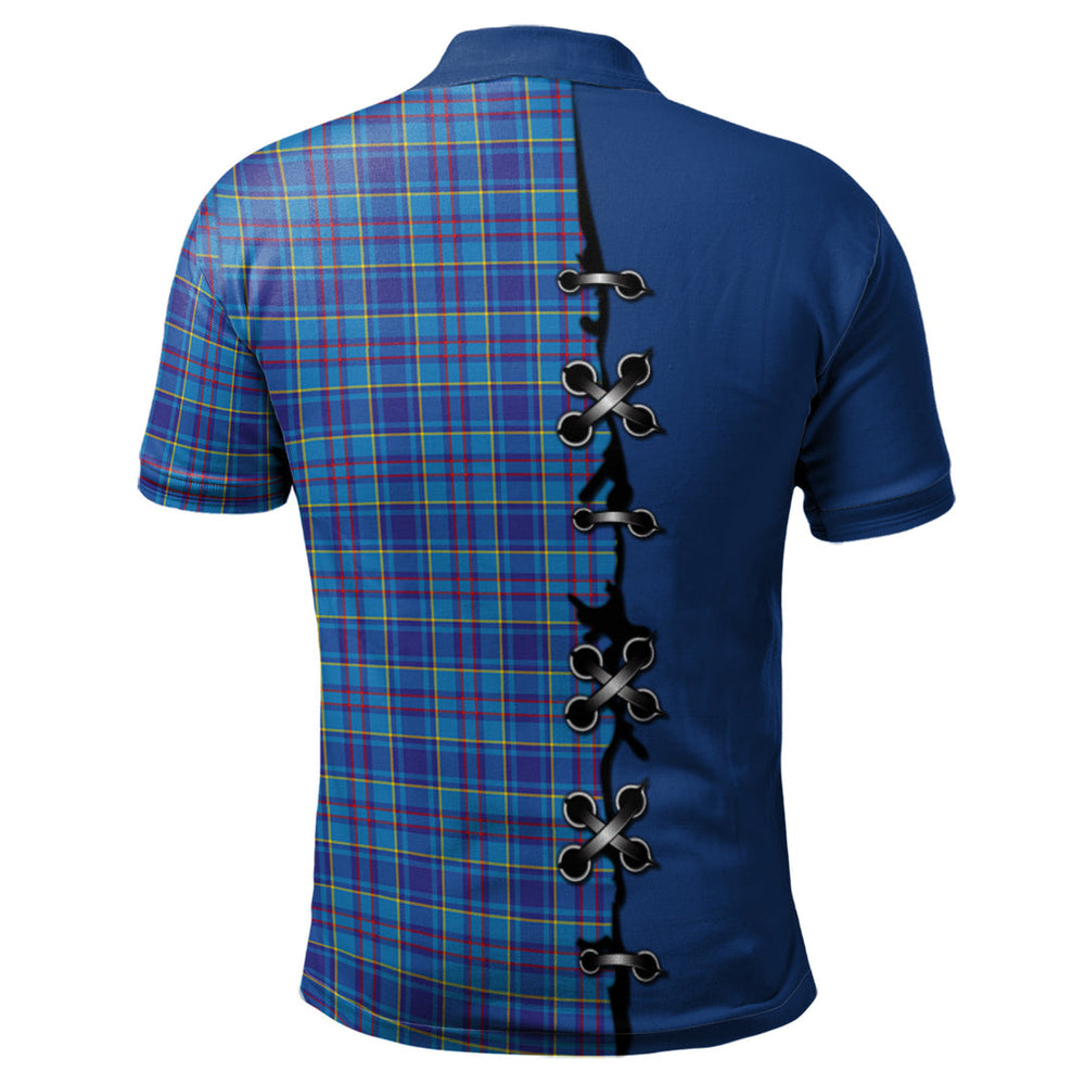 Clan Mercer Modern Tartan Polo Shirt - Lion Rampant And Celtic Thistle Style OH38 Mercer Modern Tartan Tartan Polo