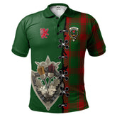 Clan Middleton Tartan Polo Shirt - Lion Rampant And Celtic Thistle Style OG95 Middleton Tartan Tartan Polo