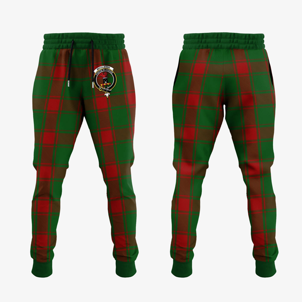 Clan Middleton Tartan Crest Jogger Sweatpants PU72 Clan Middleton Tartan Today