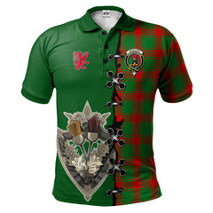 Clan Middleton Modern Tartan Polo Shirt - Lion Rampant And Celtic Thistle Style NB48 Middleton Modern Tartan Tartan Polo