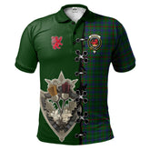 Clan Moncrieff of Atholl Tartan Polo Shirt - Lion Rampant And Celtic Thistle Style WK79 Moncrieff of Atholl Tartan Tartan Polo