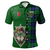 Clan Monteith Tartan Polo Shirt - Lion Rampant And Celtic Thistle Style GZ81 Monteith Tartan Tartan Polo