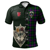 Clan Morrison Modern Tartan Polo Shirt - Lion Rampant And Celtic Thistle Style KJ93 Morrison Modern Tartan Tartan Polo