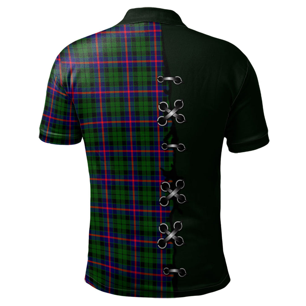 Clan Morrison Modern Tartan Polo Shirt - Lion Rampant And Celtic Thistle Style KJ93 Morrison Modern Tartan Tartan Polo