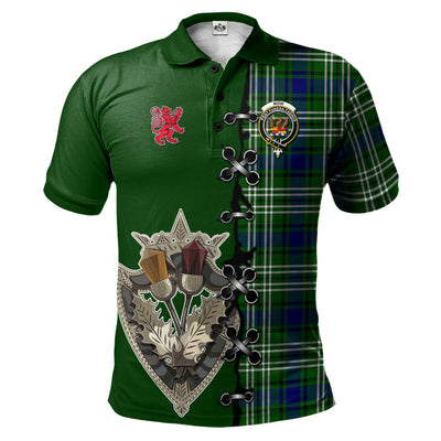 Clan Mow Tartan Polo Shirt - Lion Rampant And Celtic Thistle Style