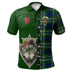 Clan Mow Tartan Polo Shirt - Lion Rampant And Celtic Thistle Style UP56 Mow Tartan Tartan Polo