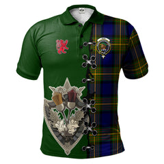 Clan Muir Tartan Polo Shirt - Lion Rampant And Celtic Thistle Style NA86 Muir Tartan Tartan Polo