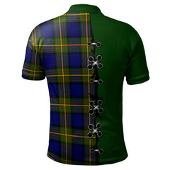 Clan Muir Tartan Polo Shirt - Lion Rampant And Celtic Thistle Style NA86 Muir Tartan Tartan Polo