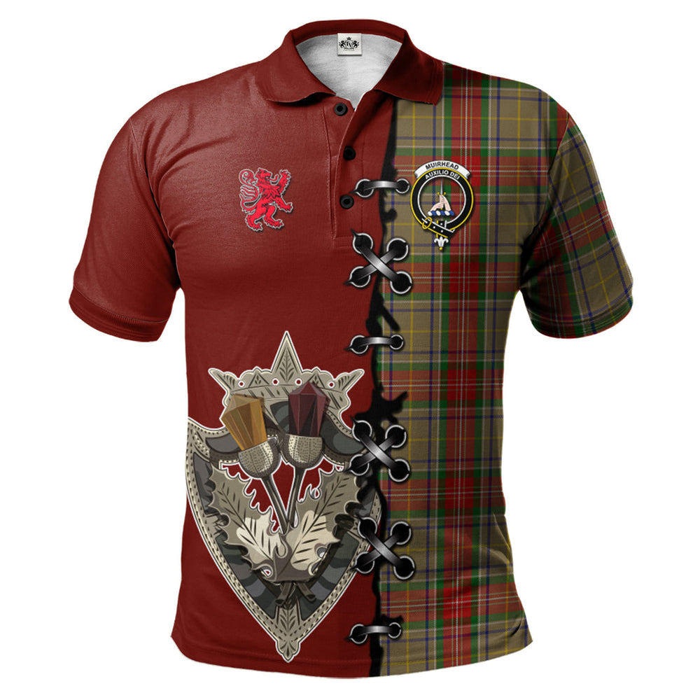 Clan Muirhead Old Tartan Polo Shirt - Lion Rampant And Celtic Thistle Style OZ34 Muirhead Old Tartan Tartan Polo