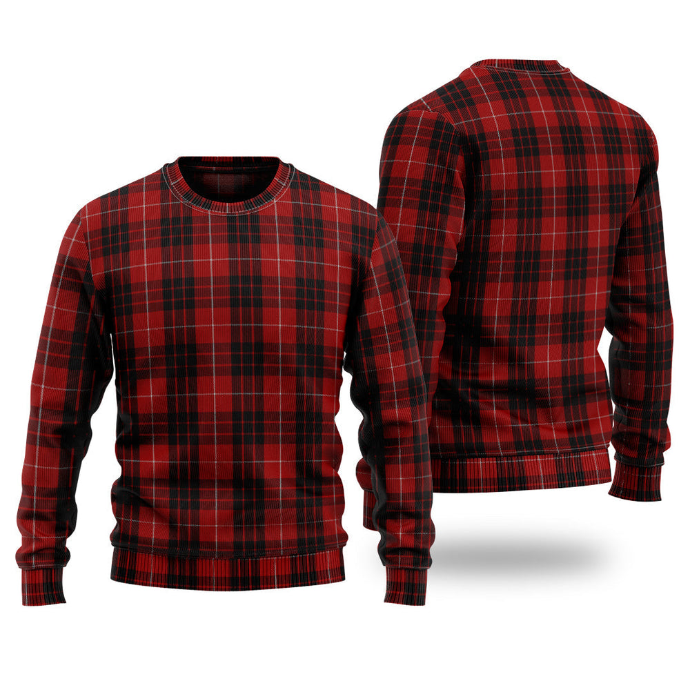 Clan Munro Black And Red Tartan Christmas Ugly Sweater PQ94 Munro Black And Red Tartan Tartan Sweater
