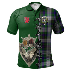 Clan Murray of Atholl Dress Tartan Polo Shirt - Lion Rampant And Celtic Thistle Style RL60 Murray of Atholl Dress Tartan Tartan Polo