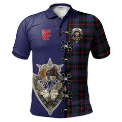 Clan Nairn Tartan Polo Shirt - Lion Rampant And Celtic Thistle Style FE46 Nairn Tartan Tartan Polo