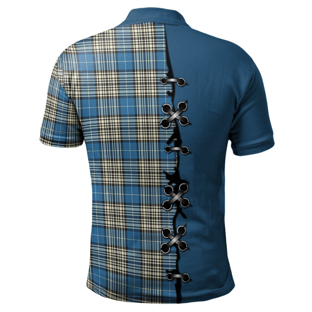 Clan Napier Ancient Tartan Polo Shirt - Lion Rampant And Celtic Thistle Style AO48 Napier Ancient Tartan Tartan Polo