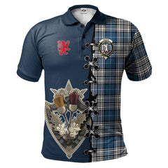 Clan Napier Modern Tartan Polo Shirt - Lion Rampant And Celtic Thistle Style UJ91 Napier Modern Tartan Tartan Polo