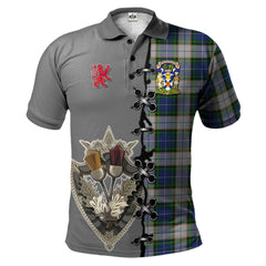 Clan Nova Scotia District Dress Tartan Polo Shirt - Lion Rampant And Celtic Thistle Style UG23 Nova Scotia District Dress Tartan Tartan Polo