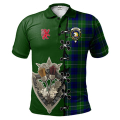 Clan Oliphant Modern Tartan Polo Shirt - Lion Rampant And Celtic Thistle Style FD39 Oliphant Modern Tartan Tartan Polo