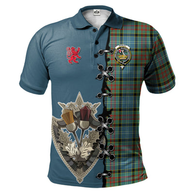 Clan Paisley Tartan Polo Shirt - Lion Rampant And Celtic Thistle Style
