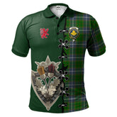 Clan Pringle Tartan Polo Shirt - Lion Rampant And Celtic Thistle Style LI45 Pringle Tartan Tartan Polo