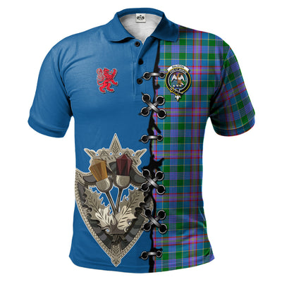 Clan Ralston Tartan Polo Shirt - Lion Rampant And Celtic Thistle Style