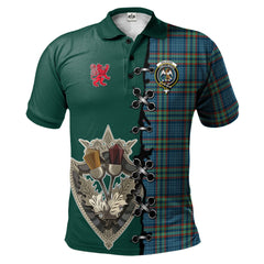 Clan Ralston UK Tartan Polo Shirt - Lion Rampant And Celtic Thistle Style BK92 Ralston UK Tartan Tartan Polo