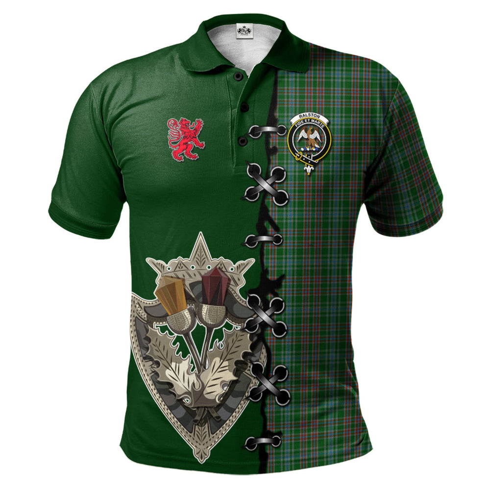 Clan Ralston USA Tartan Polo Shirt - Lion Rampant And Celtic Thistle Style DO10 Ralston USA Tartan Tartan Polo