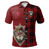 Clan Ramsay Red Tartan Polo Shirt - Lion Rampant And Celtic Thistle Style PX24 Ramsay Red Tartan Tartan Polo
